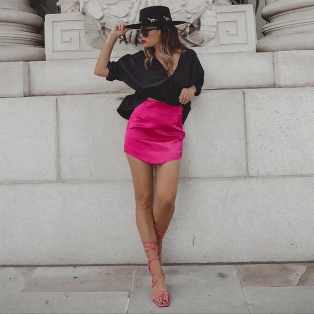 Zara satin effect skirt - Picture 8 of 16
